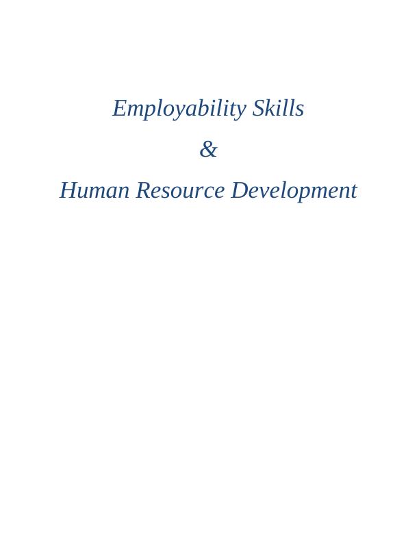 Employability Skills and  Human Resource Development_1