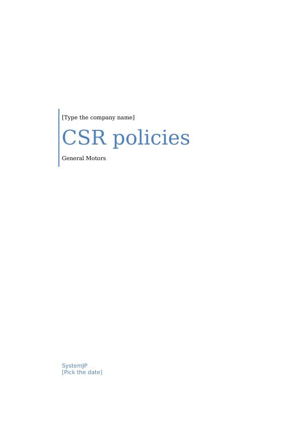 CSR Strategies of GM Report 2022_1