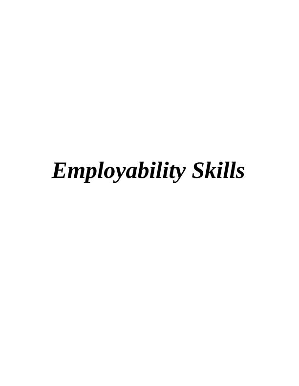 Employability Skills | Assignment_1