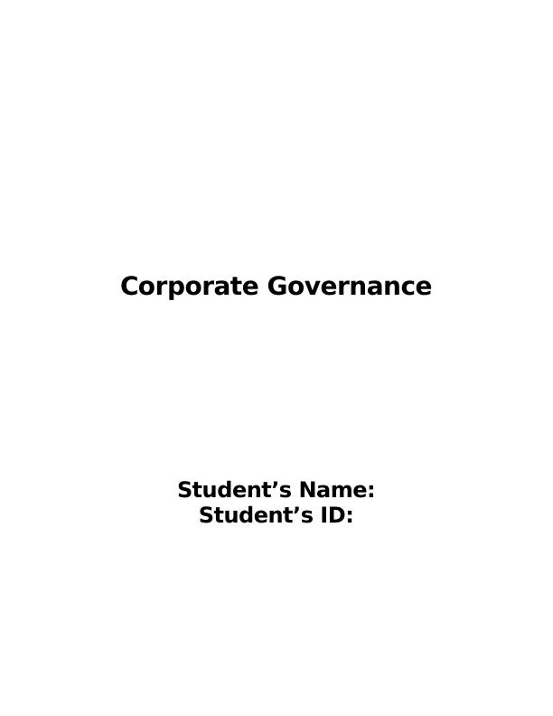Corporate Governance | Essay_1