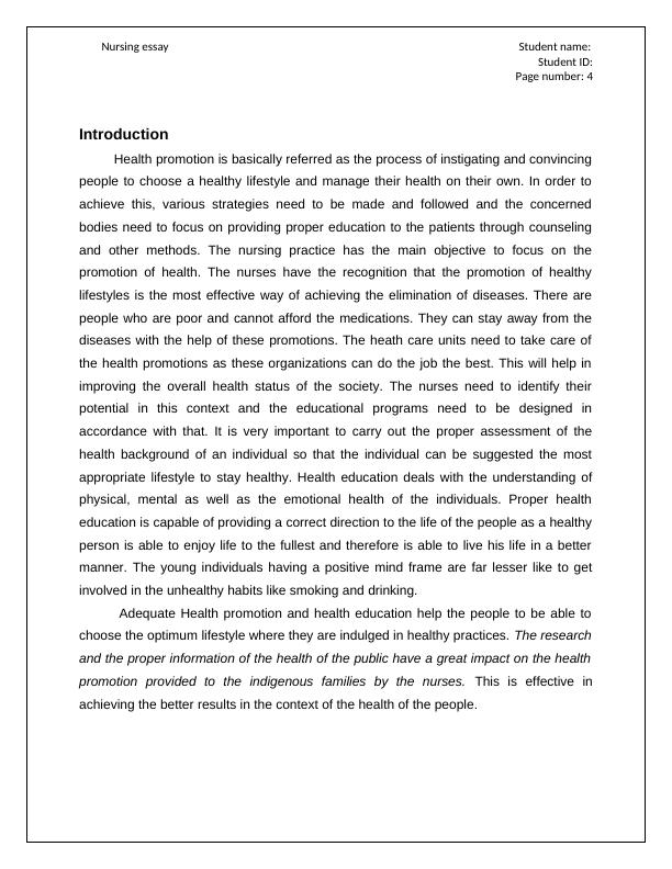 critical analysis essay on health promotion