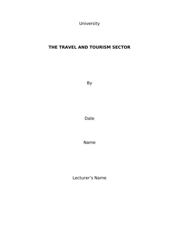 The Travel and Tourism Sector Assignment_1