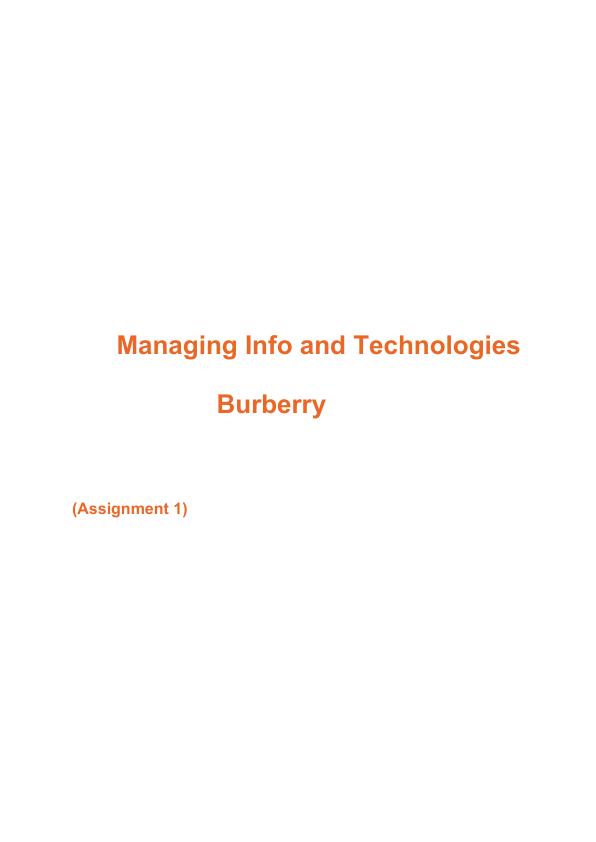 Essay on Business Analysis of Burberry_1
