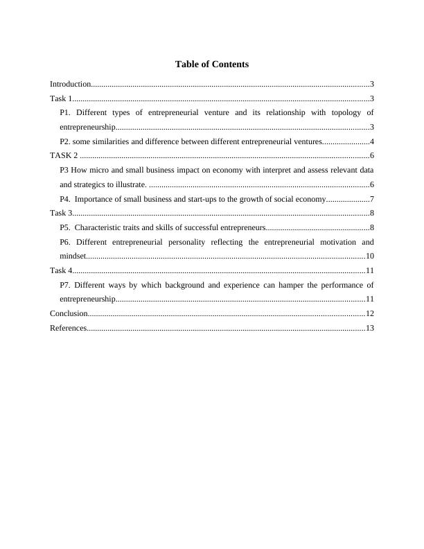 Entrepreneurship of business ventures and business management Assignment_2
