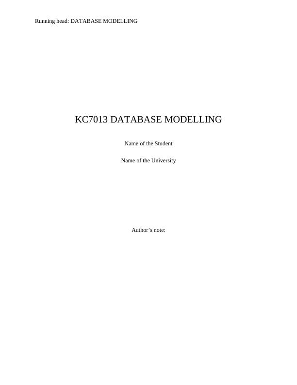 KC7013 DATABASE MODELLING | SQL_1
