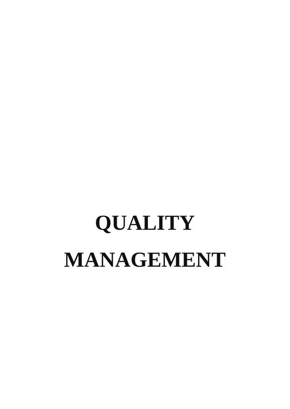 Quality Management in Business | Assignment Solution_1