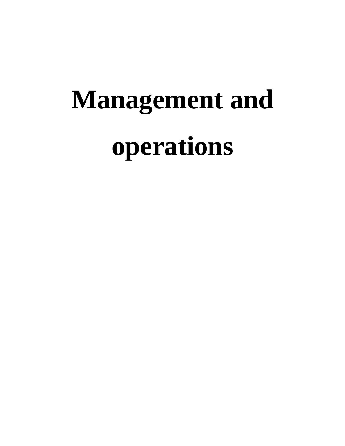 Management and Operations Assignment - Starbucks_1
