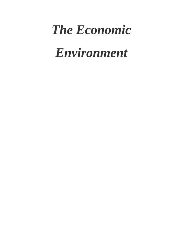 The Economic Environment of Organisation_1