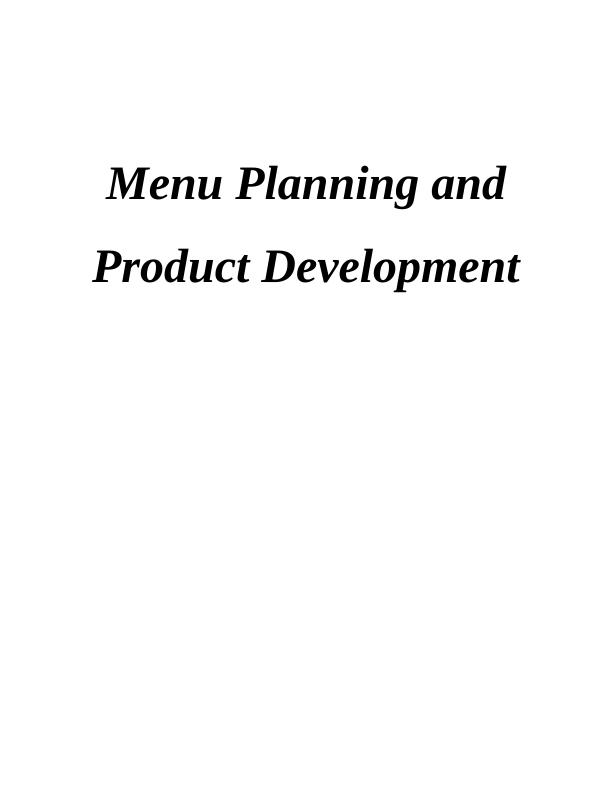 Menu Planning and Product Development INTRODUCTIONHANK YOU 2 TASKS_1