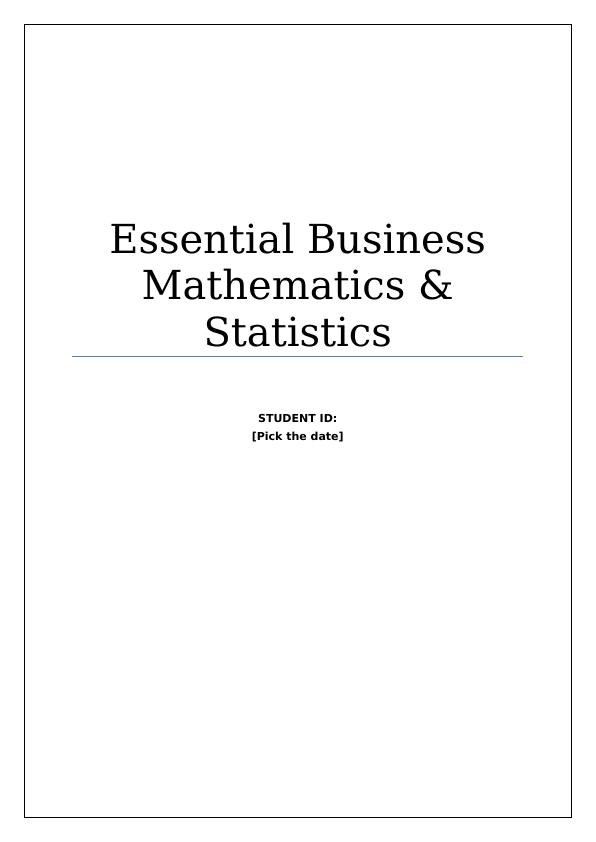 Business Mathematics & Statistics Assignment_1
