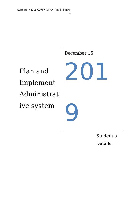 Plan and Implement Administrative System Assignment_1