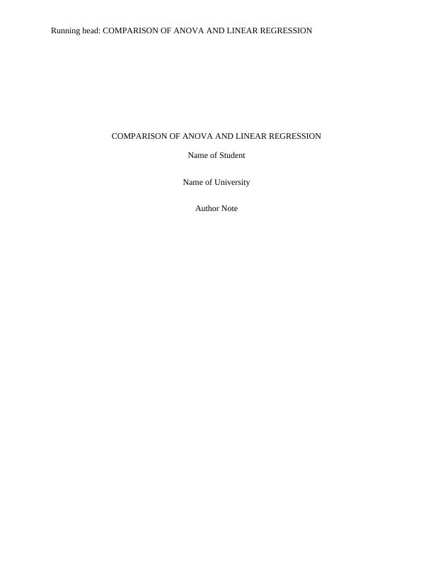 Comparison of Anova and Linear Regression Assignment PDF_1