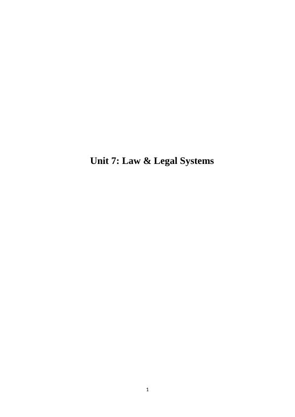 Unit 7: Law & Legal Systems Assignment_1