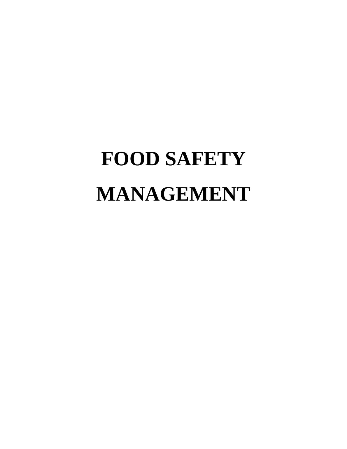 Food Safety Management System PDF