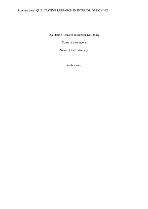 Qualitative Research in Interior Designing Assignment_1