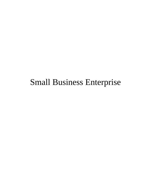Small Business Enterprise INTRODUCTION 4 TASK 14 1.1 Scenario, strengths and weaknesses_1