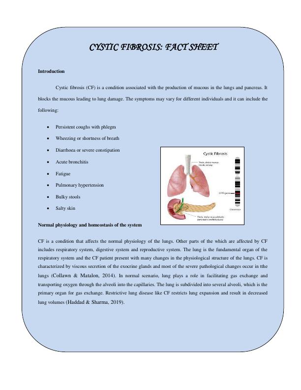Cystic Fibrosis: Fact Sheet Articles 2022_1