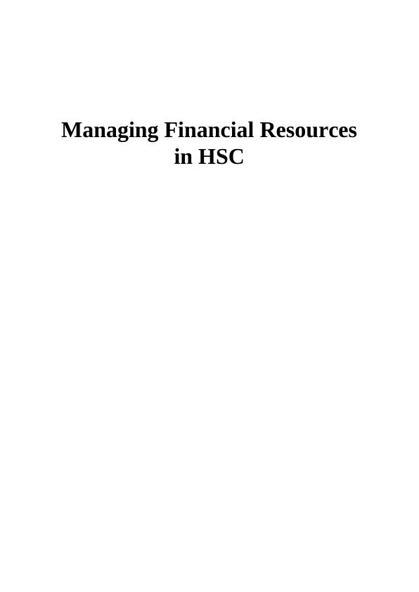 Managing Financial Resources in HSC_1