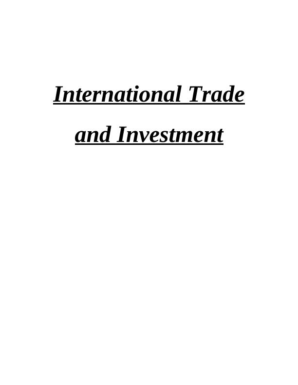 International Trade and Investment_1