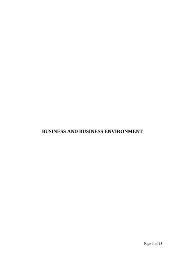 Business and Business Environment of Mark and Spencer - Report_1