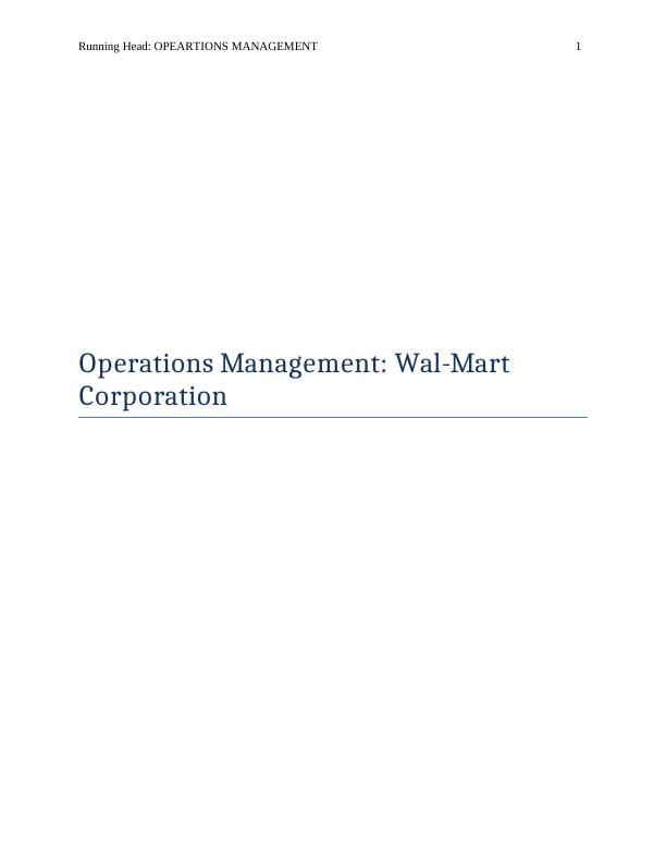 Operations Management- Assignment_1