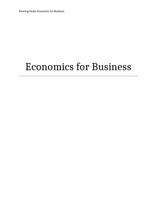 Economics for  Business -  Assignment_1