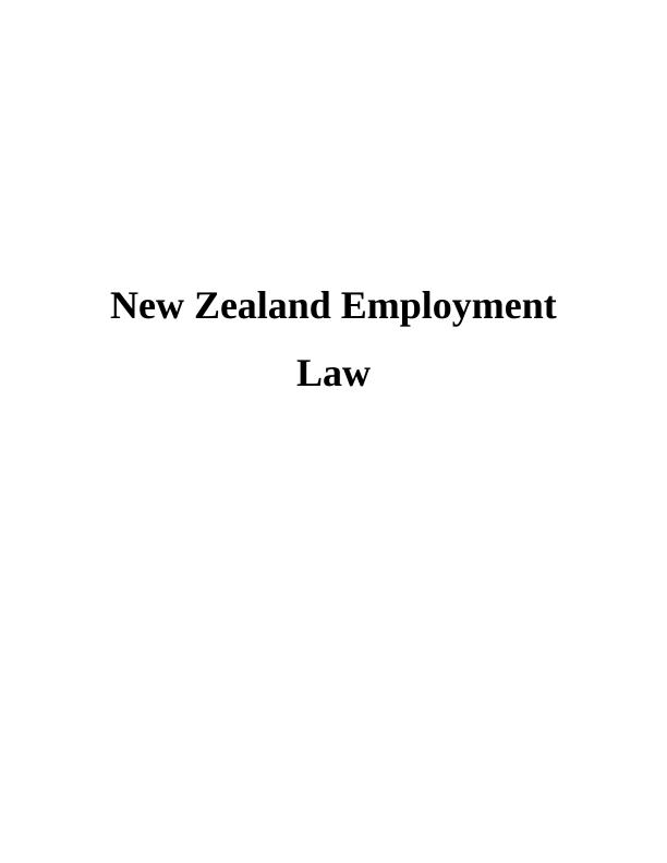 Law Assignment- Employment Law Assignment_1