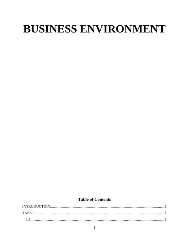 The role of business environment in organisation's activities_1