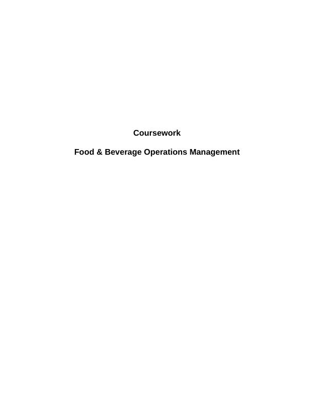 Food & Beverage Operations Management_1