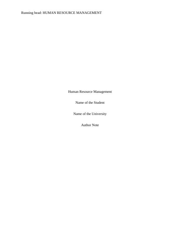 Human resource management - Sample Paper_1