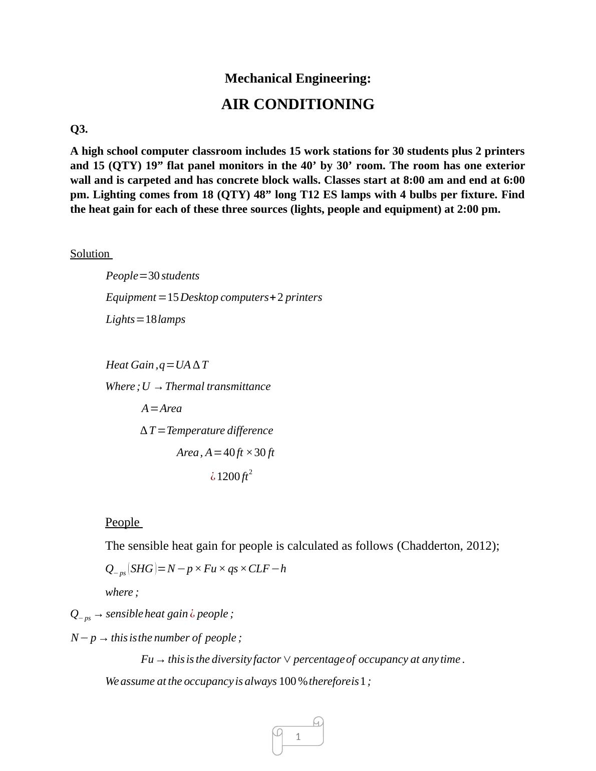 mechanical engineering assignments