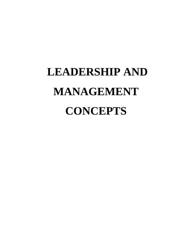 Leadership and Management Concepts Solved Assignment_1