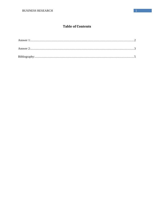 (Doc) Business Research Assignment Sample_2