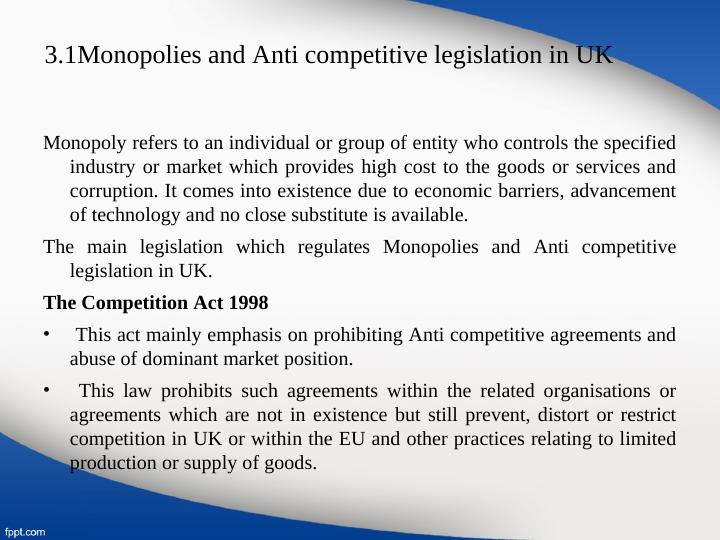Monopolies and Anti competitive legislation in UK_2