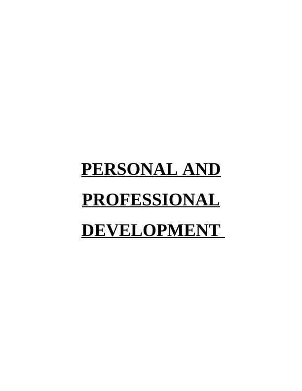 Personal & Professional Development : Assignment_1