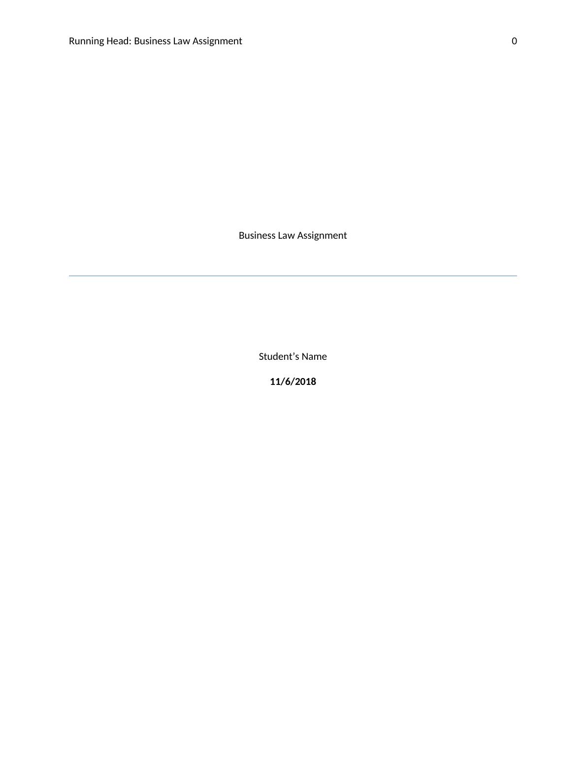 business law assignment pdf