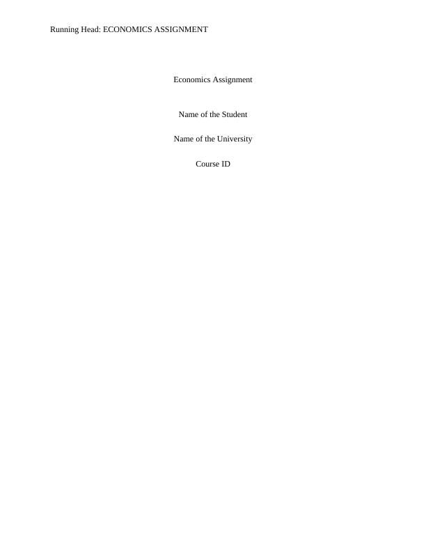 (Pdf) Business Economics : Assignment_1