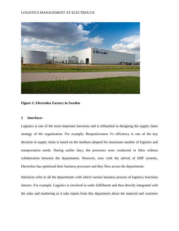 Report on Analysis of Logistics function in Electrolux_4