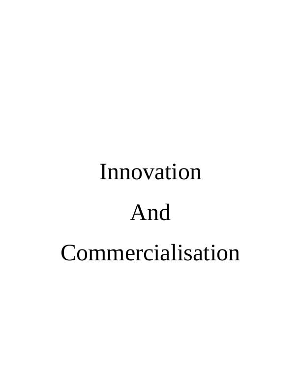 Innovation And Commercialisation in Essence drink : Assignment_1