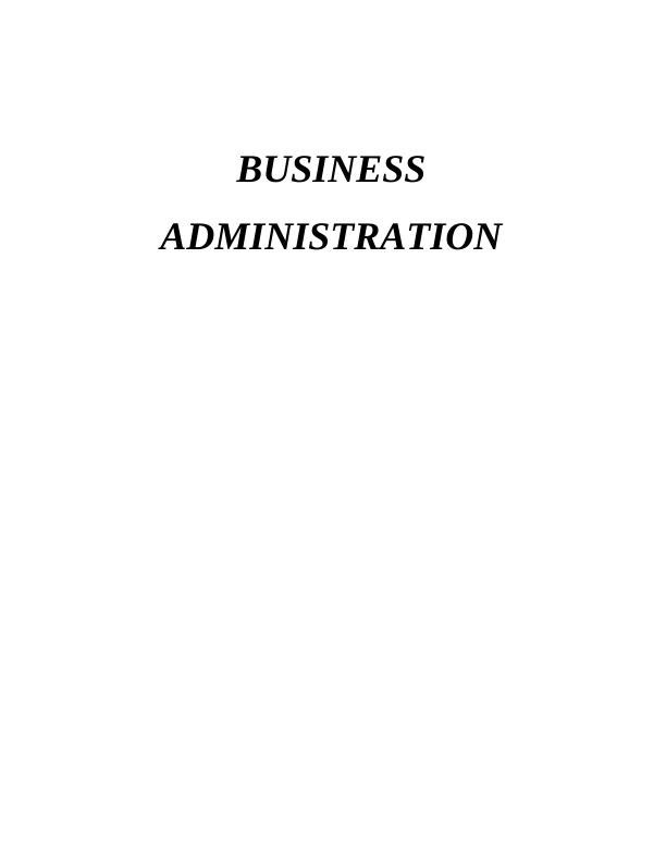 Business Administration | Assignment Solution_1