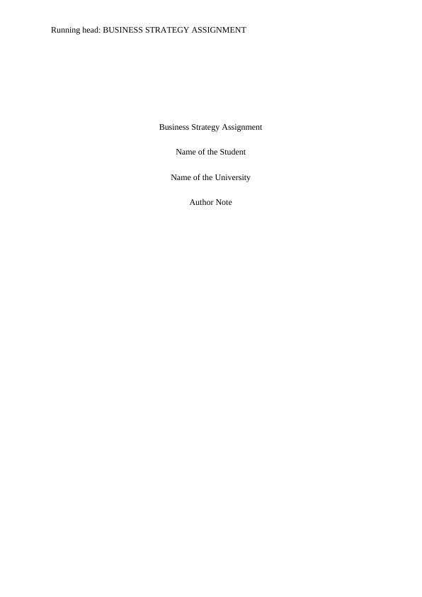 Analysis of Environmental Factors and Strategic Plan_1