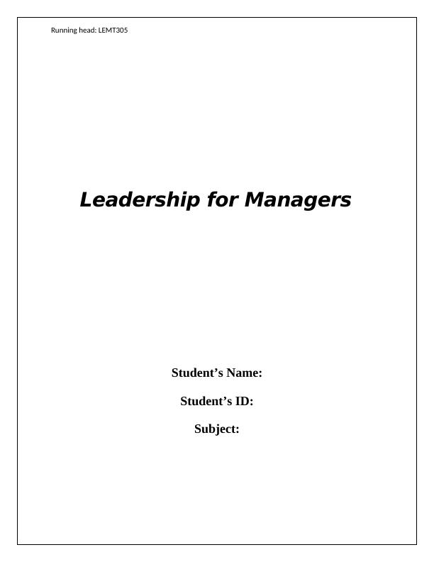 Leadership for Managers_1