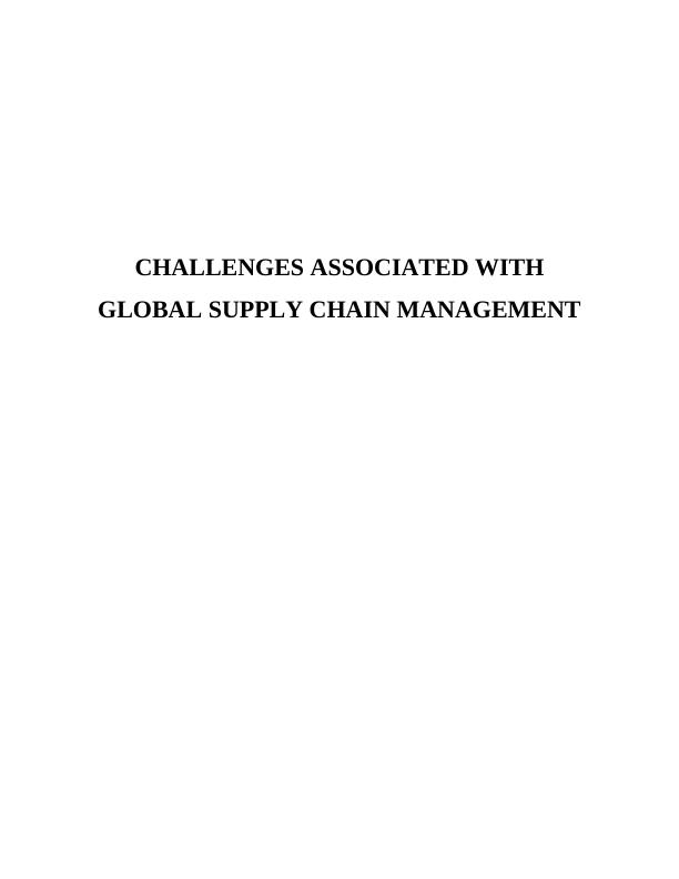 Challenges Associated with Global Supply Chain Management_1