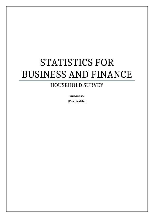BUS5SBF - Statistics For Business and Finance, Question/Answer_1