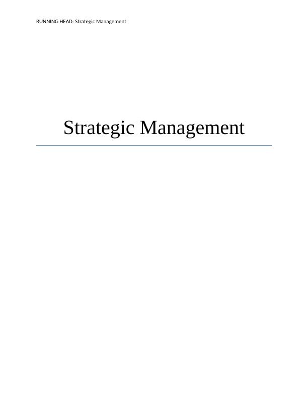 Assignment on Strategic Management of Business_1