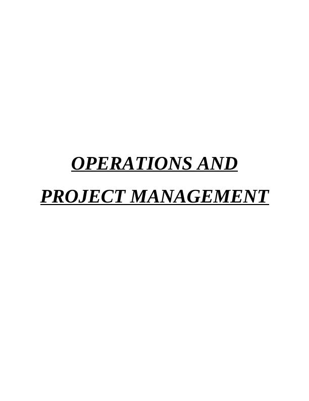 Operations and Project Management - Assignment_1