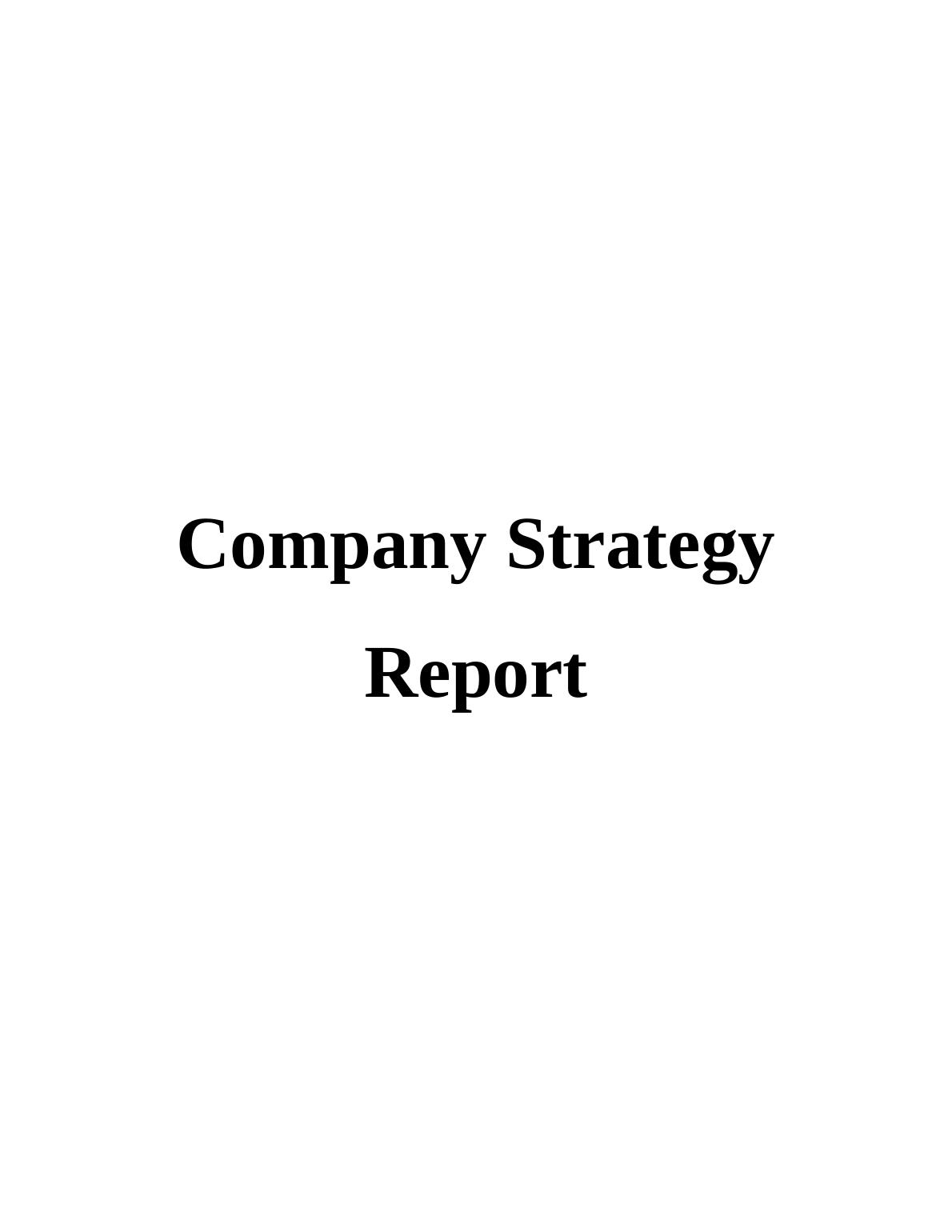 Tesco Plc Company Strategy Report_1