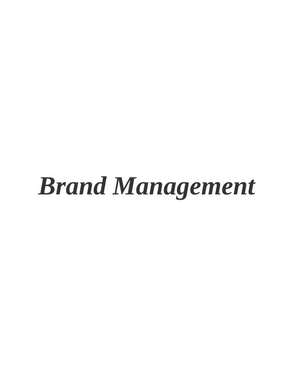 Brand Management of Coca Cola Doc_1