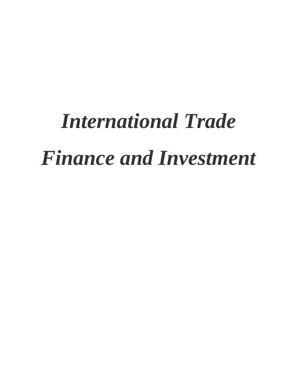 International Trade and Finance: Background, Challenges, and Capital Allocation_1
