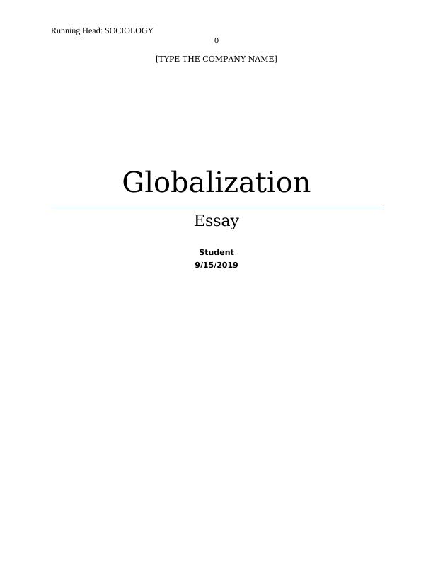 Impacts and Importance of Economic Globalization_1